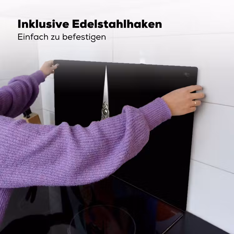 Schaar - Delfts blauw - Zwart Inductie beschemer met haakjes klein -ky-ophangen-de
