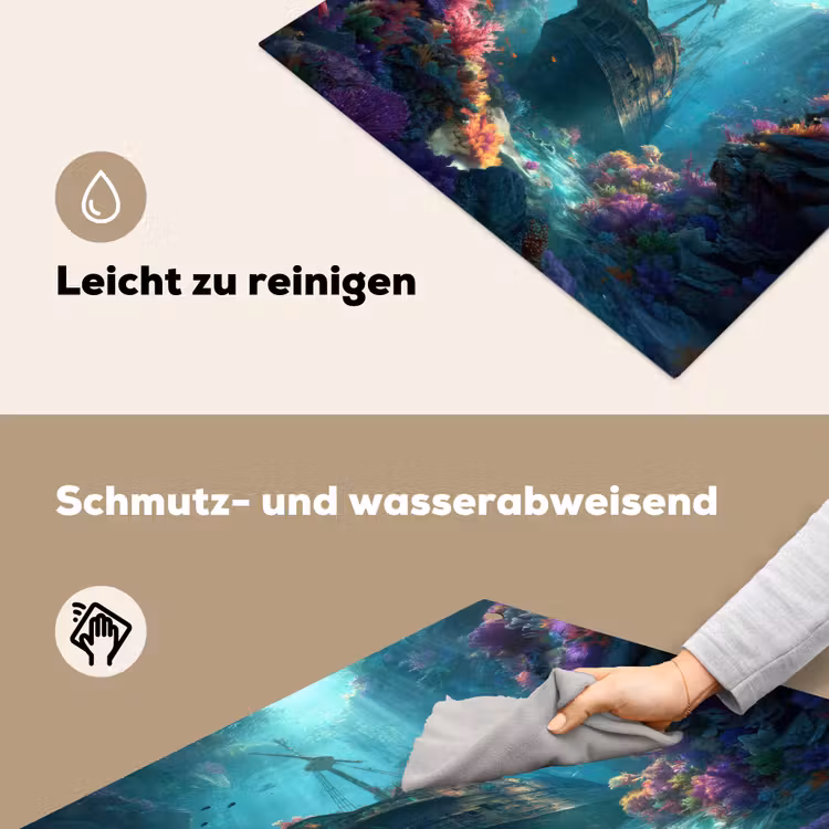 Schip - Hout - Koraalriffen - Zonlicht Inductie beschemer met haakjes middel -ky-schoon-de