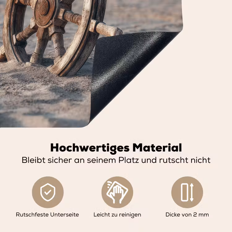 Scheepsstuur - Hout - Bruin - Zand Inductie beschemer met haakjes middel -ky-onderkant-de