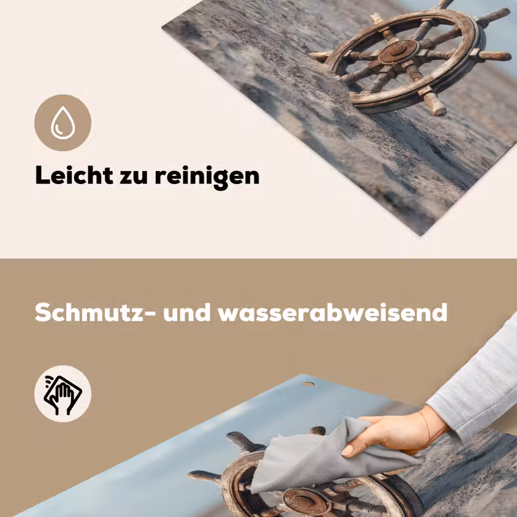 Scheepsstuur - Hout - Bruin - Zand Inductie beschemer met haakjes middel -ky-schoon-de