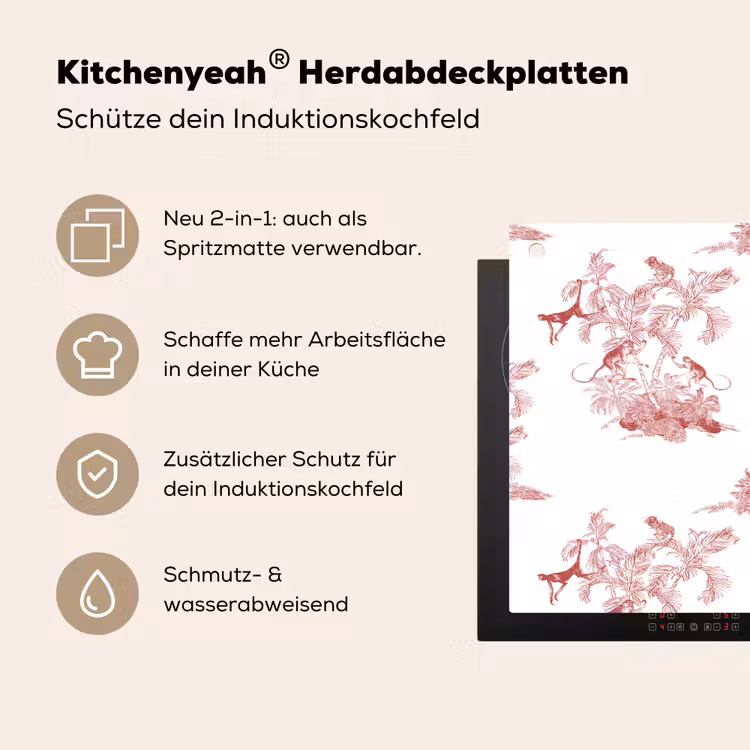 Chimpansee - Beplanting - Rood Inductie beschemer met haakjes klein 777 -ky-usp-de