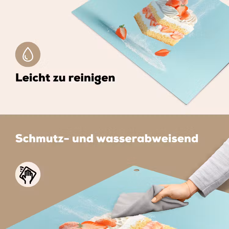 Slagroom - Taart - Blauw - Eten Inductie beschemer met haakjes klein -ky-schoon-de