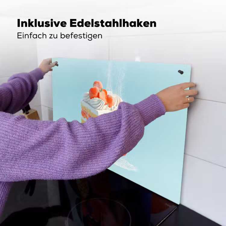 Slagroom - Taart - Blauw - Eten Inductie beschemer met haakjes klein -ky-ophangen-de