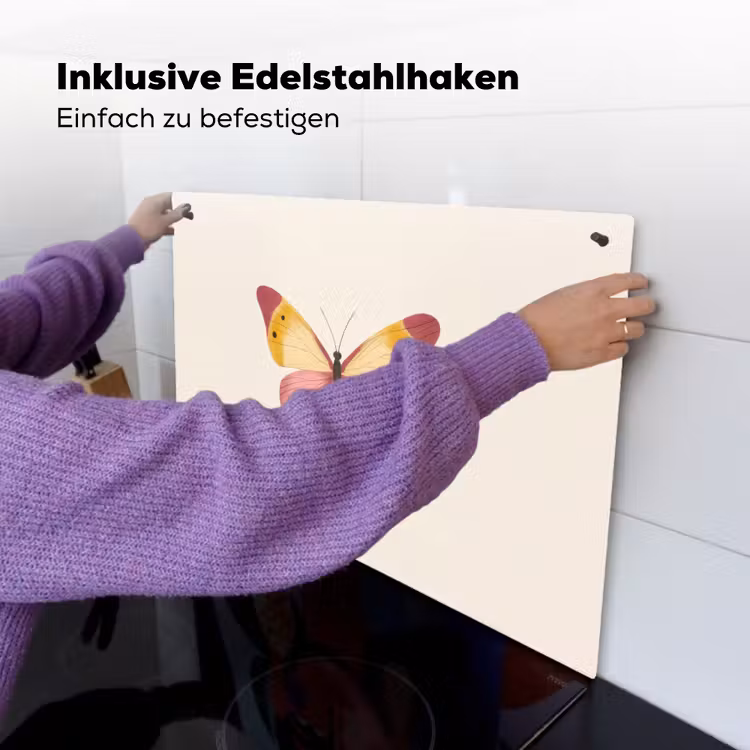 Vlinder - Illustratie - Roze Inductie beschemer met haakjes klein -ky-ophangen-de