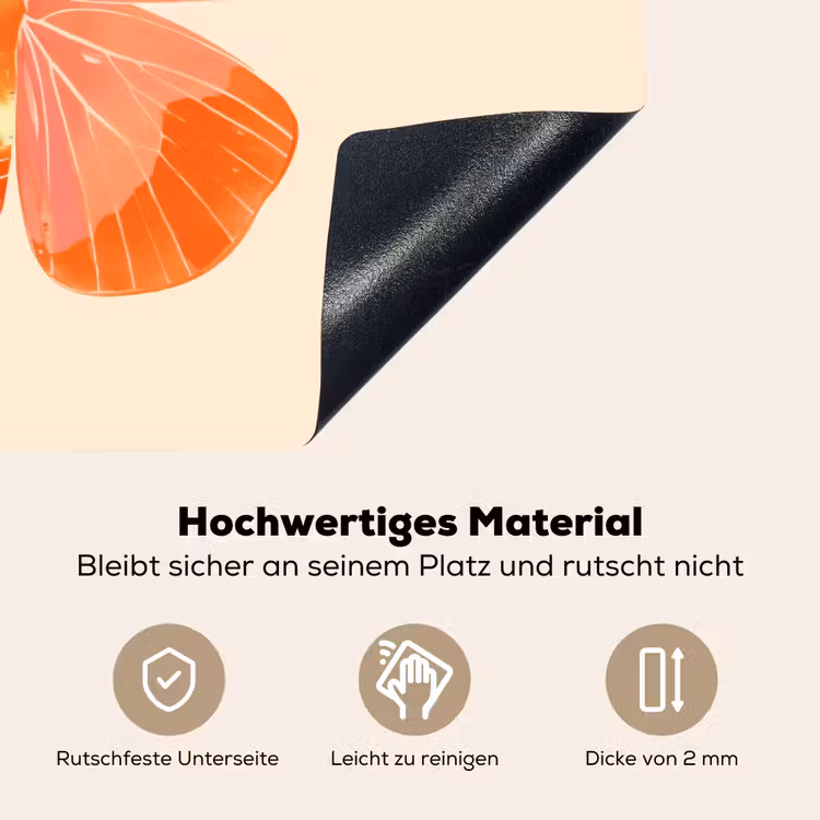 Vlinder - Minimalistisch - Roze Inductie beschemer met haakjes klein -ky-onderkant-de