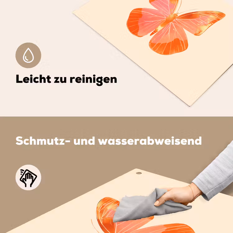 Vlinder - Minimalistisch - Roze Inductie beschemer met haakjes klein -ky-schoon-de