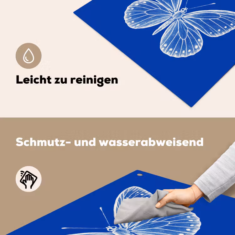 Vlinder - Wit - Getekend - Stippen Inductie beschemer met haakjes middel -ky-schoon-de