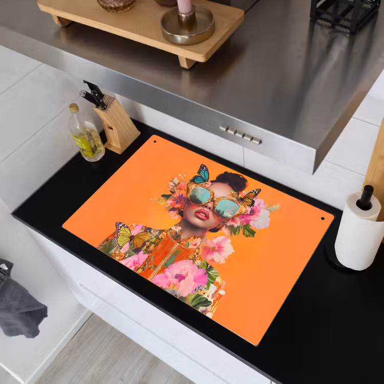 Vlinders - Vrouw - Zonnebril - Kleurrijk Inductie beschemer met haakjes klein -sfeer1