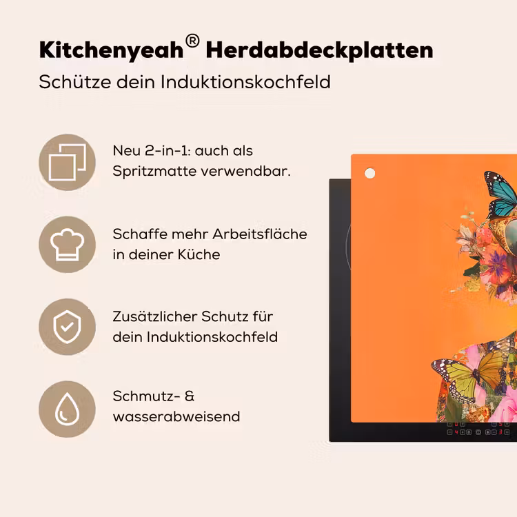 Vlinders - Vrouw - Zonnebril - Kleurrijk Inductie beschemer met haakjes klein -ky-usp-de