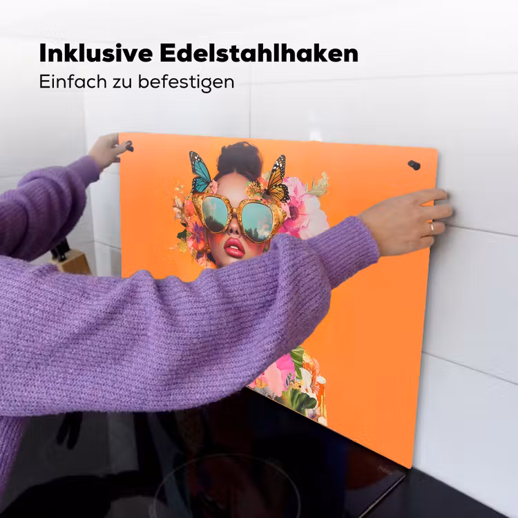 Vlinders - Vrouw - Zonnebril - Kleurrijk Inductie beschemer met haakjes klein -ky-ophangen-de