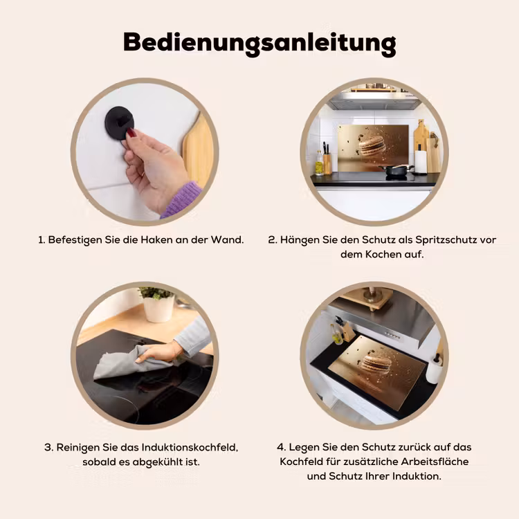 Chocolade - Macarons - Eten - Snoep Inductie beschemer met haakjes klein -ky-gebruik-de