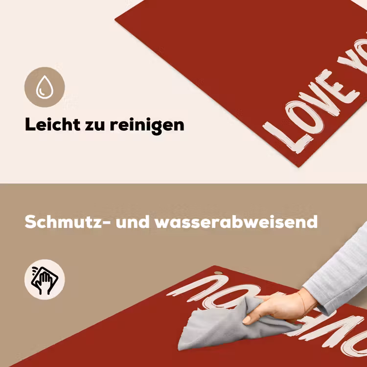 Schuin - Loveyou - Rood Inductie beschemer met haakjes klein -ky-schoon-de