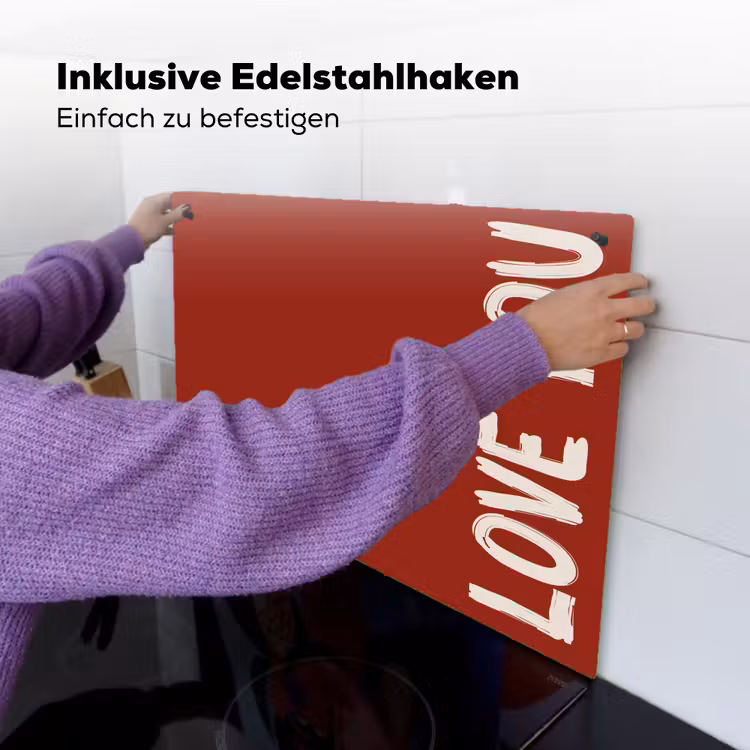 Schuin - Loveyou - Rood Inductie beschemer met haakjes klein -ky-ophangen-de
