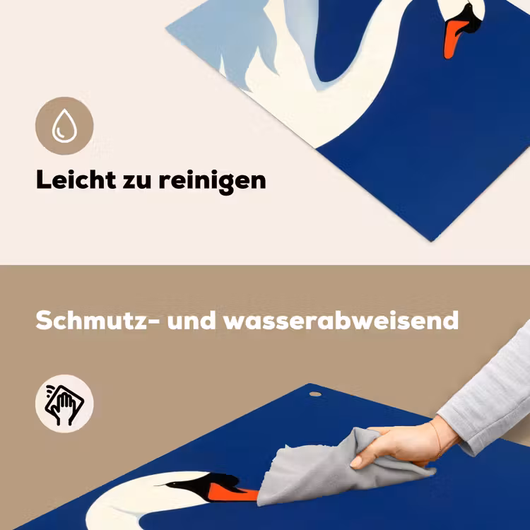 Zwaan - Wit - Snavel - Illustratie Inductie beschemer met haakjes klein -ky-schoon-de
