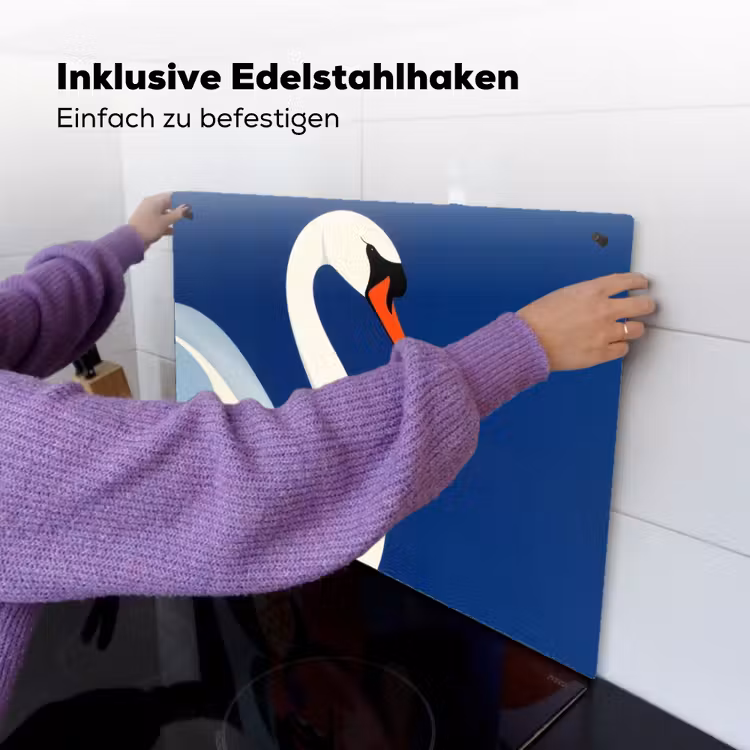 Zwaan - Wit - Snavel - Illustratie Inductie beschemer met haakjes klein -ky-ophangen-de