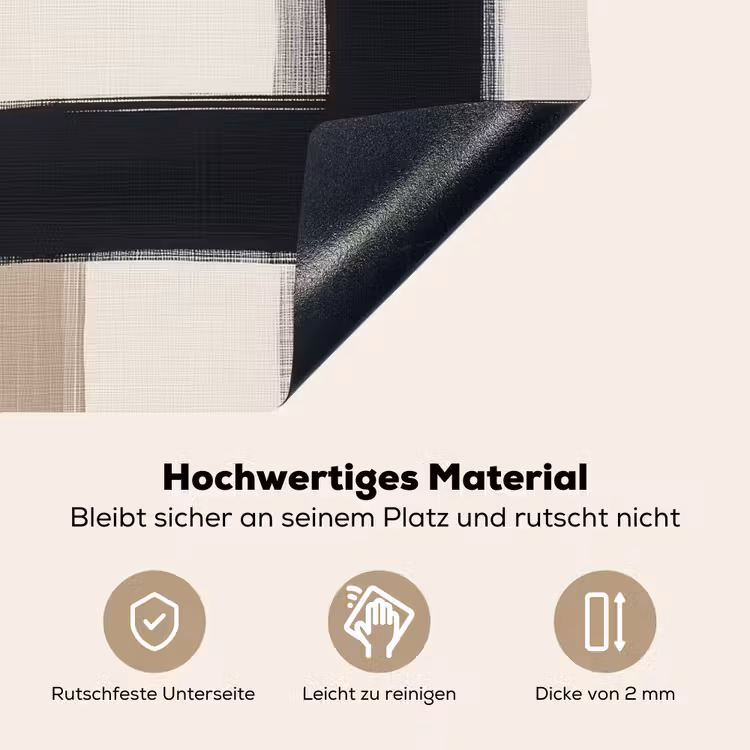 Zwart - Abstract - Japandi Inductie beschemer met haakjes klein -ky-onderkant-de