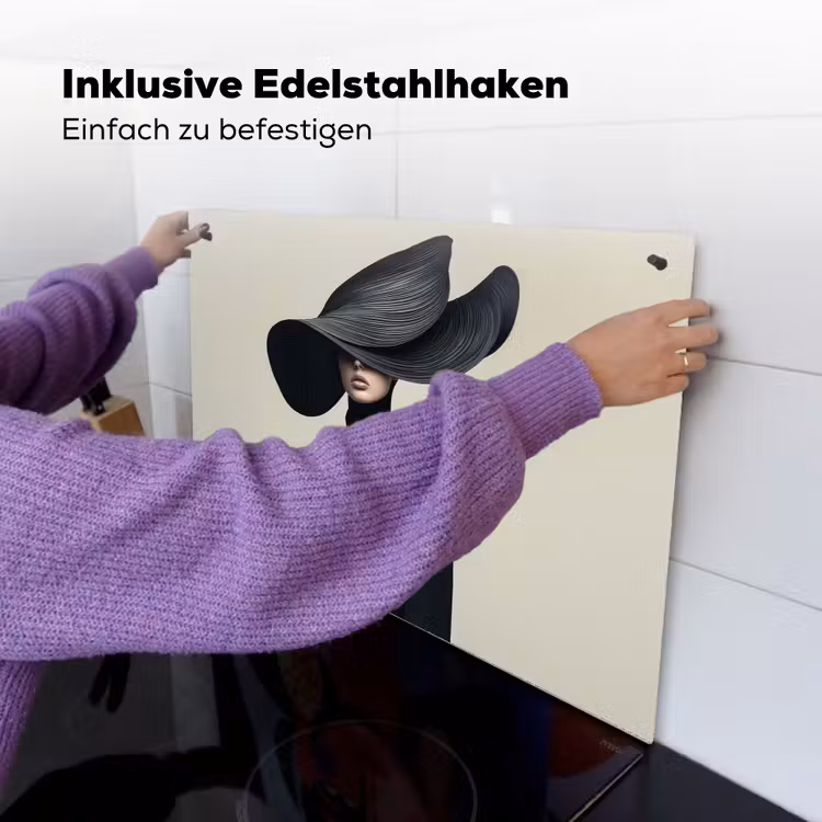 Zwart - Vrouw - Hoed Inductie beschemer met haakjes klein -ky-ophangen-de