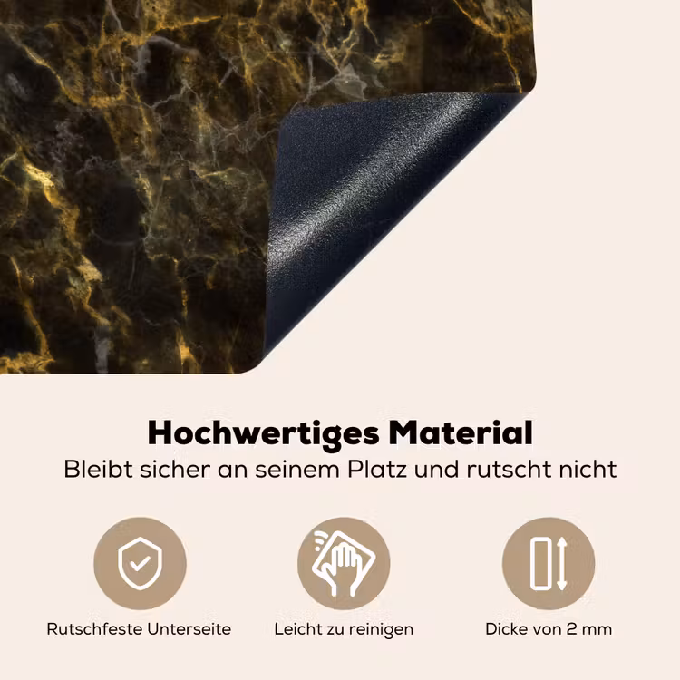 Zwart - Marmer - Goud Inductie beschemer met haakjes klein 777 -ky-onderkant-de
