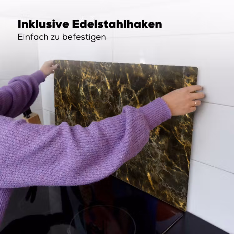 Zwart - Marmer - Goud Inductie beschemer met haakjes klein 777 -ky-ophangen-de