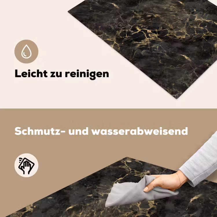 Zwart - Marmer - Goud - Nerf Inductie beschemer met haakjes klein 777 -ky-schoon-de