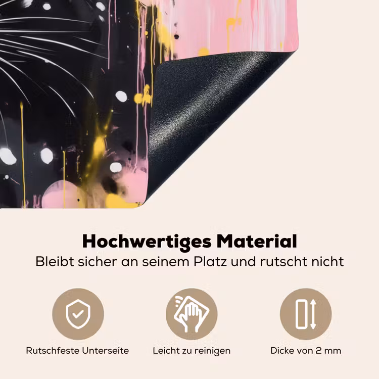 Zwart - Panter - Roze - Abstract Inductie beschemer met haakjes klein -ky-onderkant-de