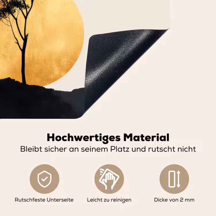 Zwarte boom - Gouden cirkel - Heuvel Inductie beschemer met haakjes middel -ky-onderkant-de