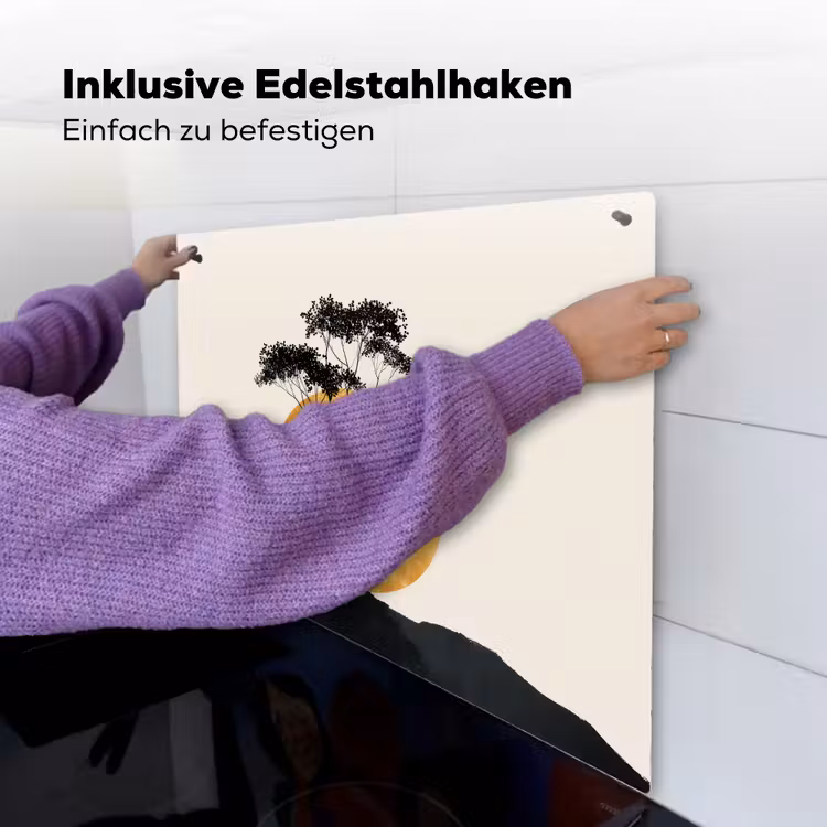 Zwarte boom - Gouden cirkel - Heuvel Inductie beschemer met haakjes middel -ky-ophangen-de
