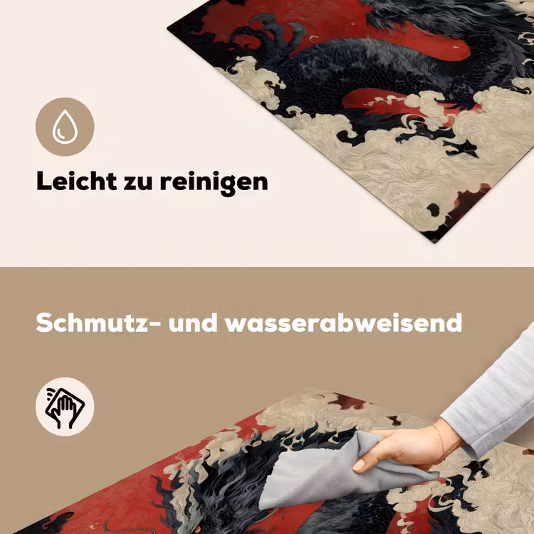 Zwarte draak - Rookwolken - Rood Inductie beschemer met haakjes middel -ky-schoon-de