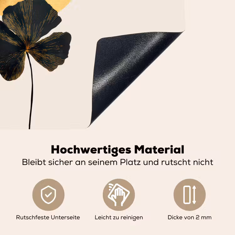 Zwarte kolibrie - Bloem - Gouden cirkel Inductie beschemer met haakjes middel -ky-onderkant-de