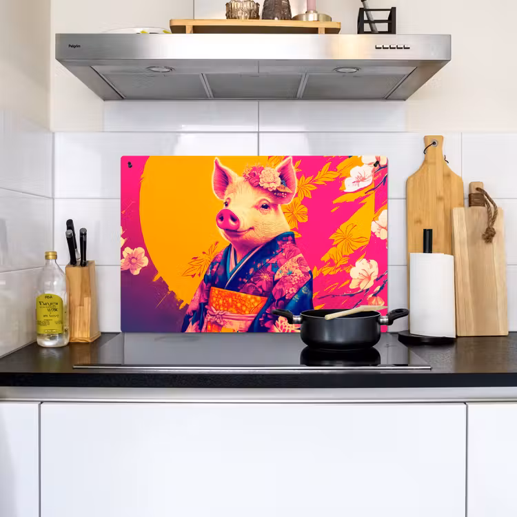 Varken - Bloemkroon - Kimono - Abstract Inductie beschemer met haakjes klein -sfeer2