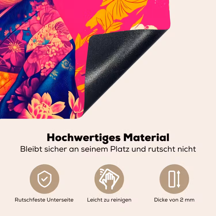 Varken - Bloemkroon - Kimono - Abstract Inductie beschemer met haakjes klein -ky-onderkant-de