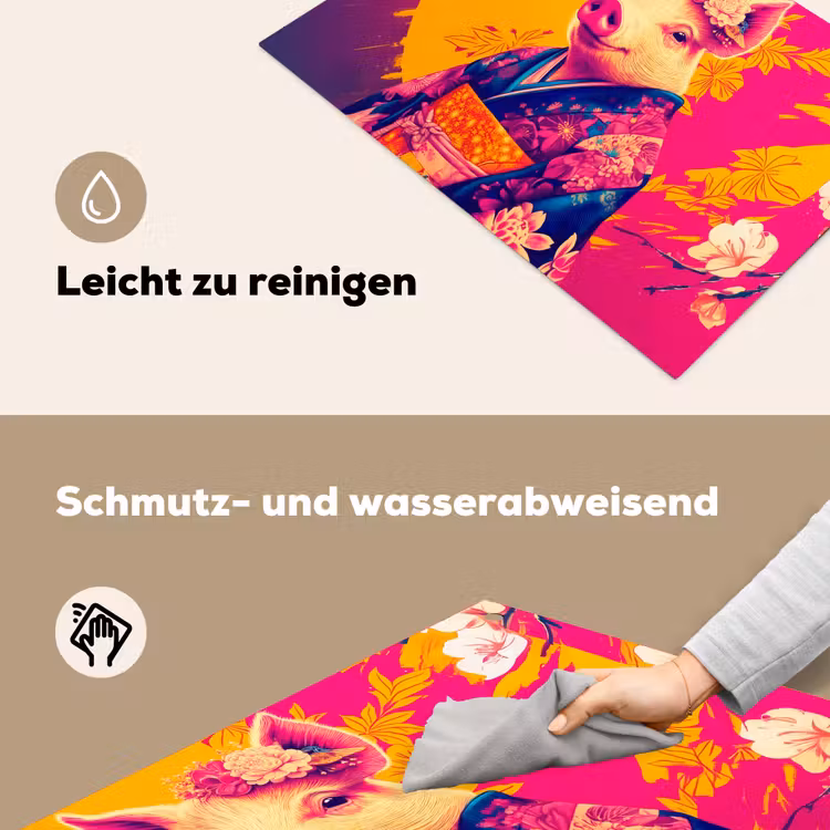 Varken - Bloemkroon - Kimono - Abstract Inductie beschemer met haakjes klein -ky-schoon-de