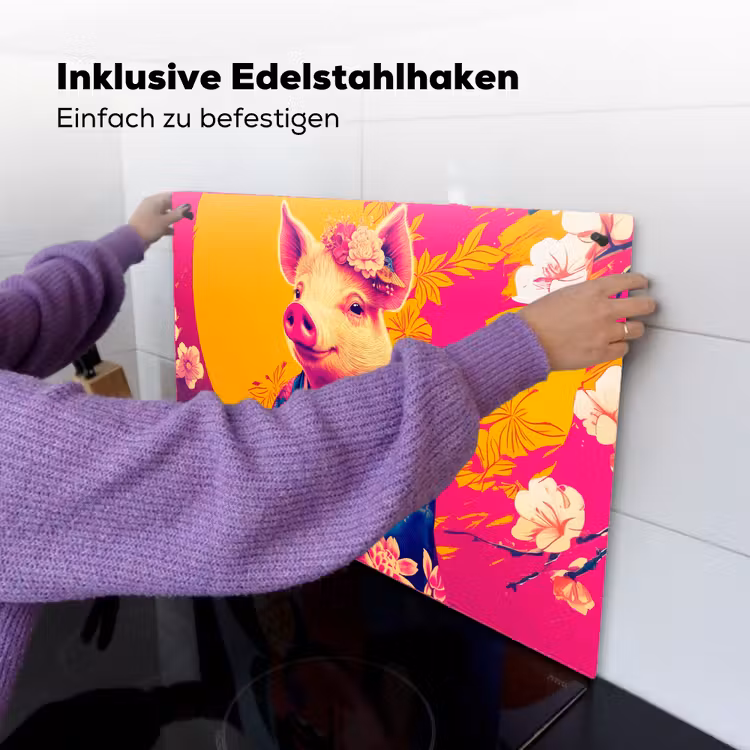 Varken - Bloemkroon - Kimono - Abstract Inductie beschemer met haakjes klein -ky-ophangen-de