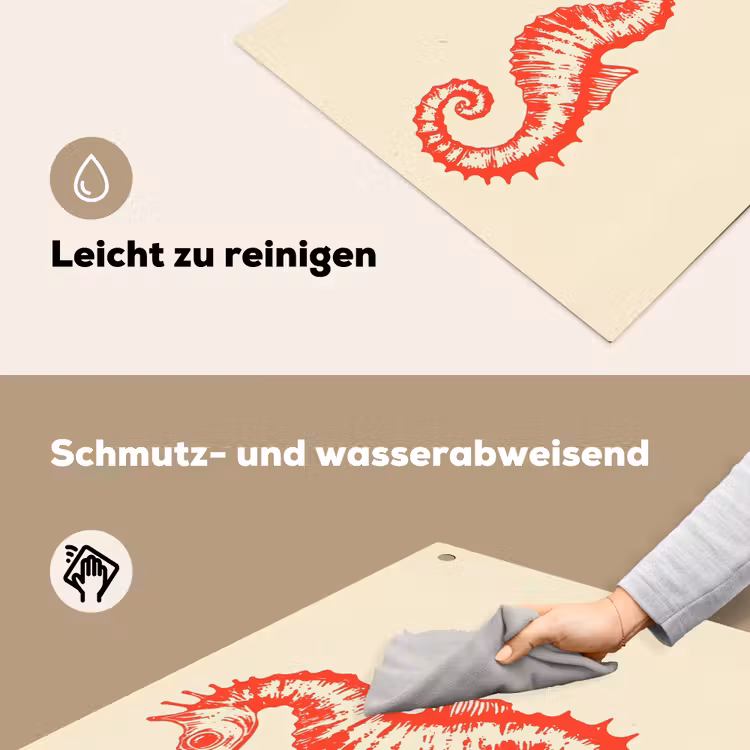Zeepaardje - Rood - Fijne details Inductie beschemer met haakjes middel -ky-schoon-de