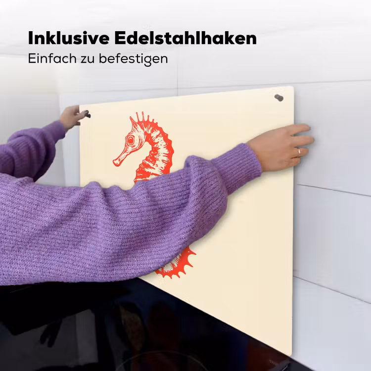 Zeepaardje - Rood - Fijne details Inductie beschemer met haakjes middel -ky-ophangen-de