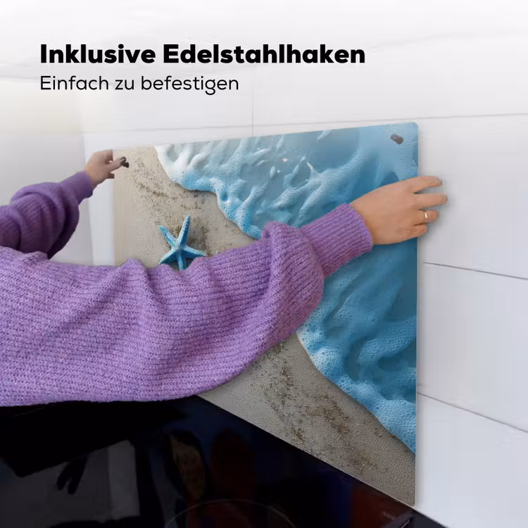 Zeesterren - Zand - Zee - Blauw Inductie beschemer met haakjes middel -ky-ophangen-de