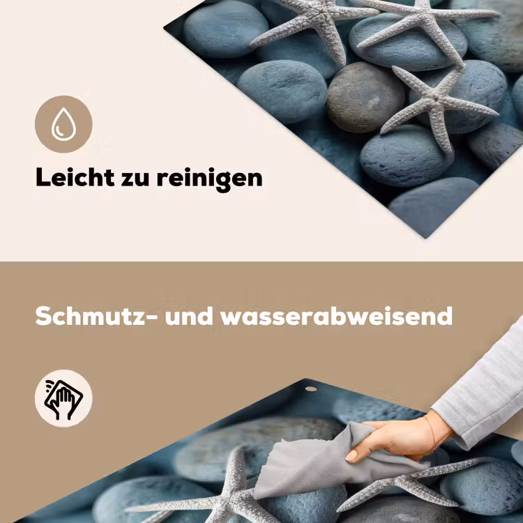 Zeesterren - Stenen - Wit Inductie beschemer met haakjes middel -ky-schoon-de