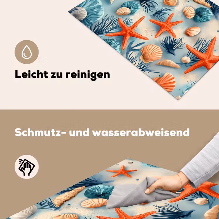 Zeesterren - Schelpen - Illustratie - Zand Inductie beschemer met haakjes klein -ky-schoon-de