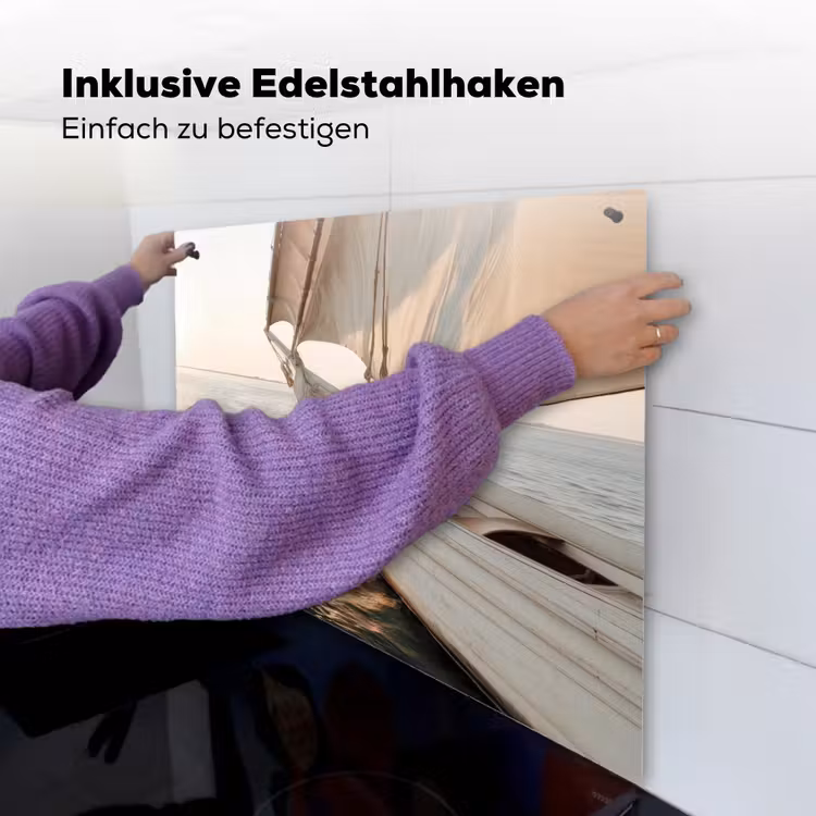 Zeilboot - Zee - Beige - Zon Inductie beschemer met haakjes middel -ky-ophangen-de