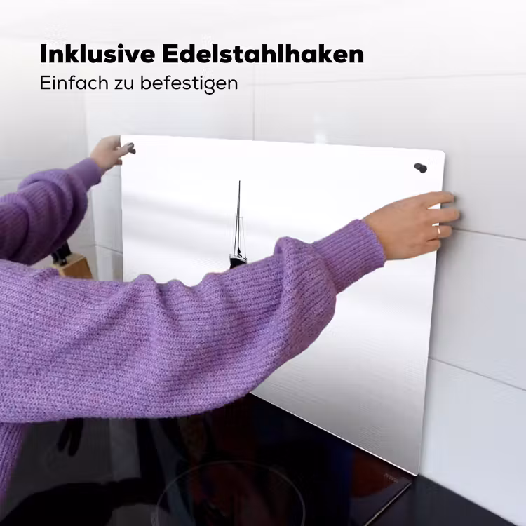 Zeilboot - Zwart - Water - Silhouet Inductie beschemer met haakjes klein -ky-ophangen-de