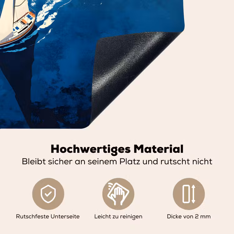Zeilboot - Water - Abstract - Schaduw Inductie beschemer met haakjes klein -ky-onderkant-de