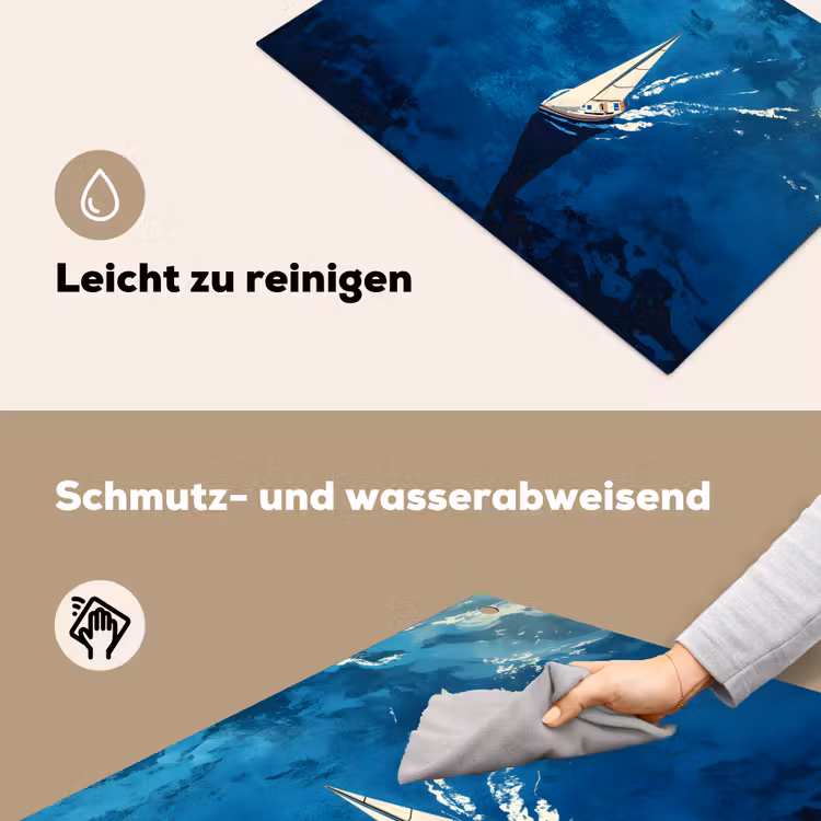 Zeilboot - Water - Abstract - Schaduw Inductie beschemer met haakjes klein -ky-schoon-de