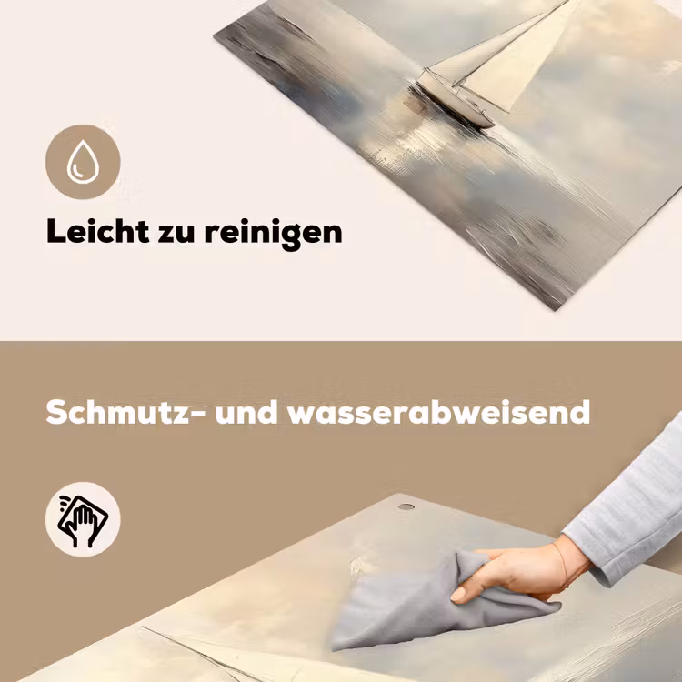 Zeilschip - Zee - Bewolkt Inductie beschemer met haakjes klein -ky-schoon-de