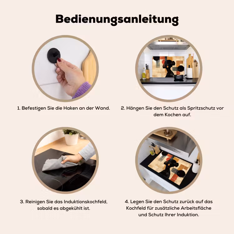 Zijaanzicht - Vrouw - Vormen Inductie beschemer met haakjes klein -ky-gebruik-de