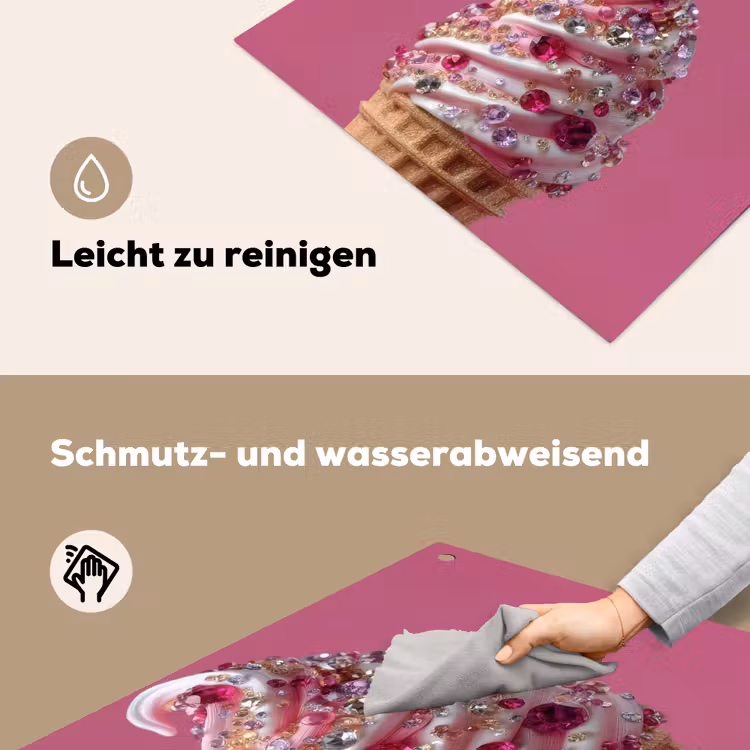 Softijs - Edelstenen - Roze - Hoorntje Inductie beschemer met haakjes middel -ky-schoon-de
