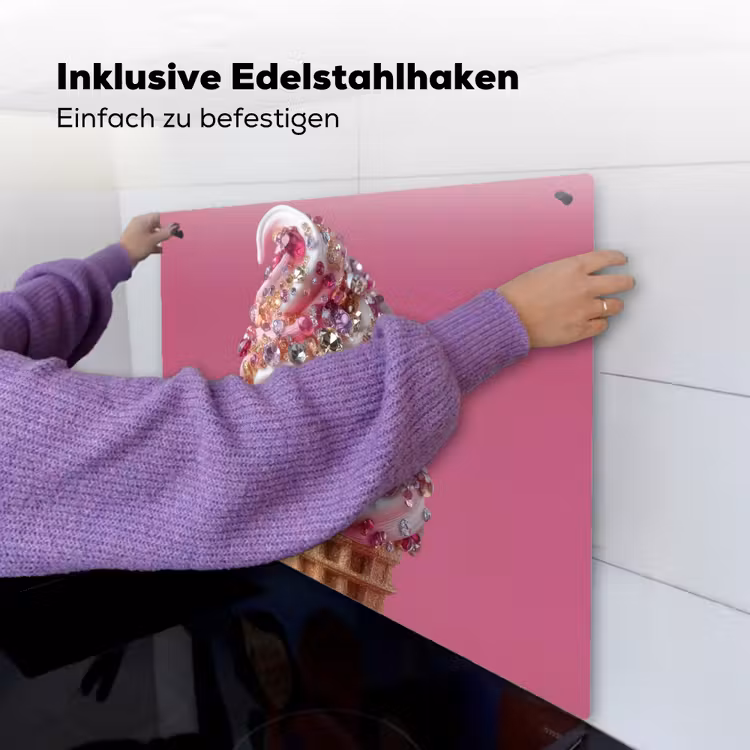 Softijs - Edelstenen - Roze - Hoorntje Inductie beschemer met haakjes middel -ky-ophangen-de