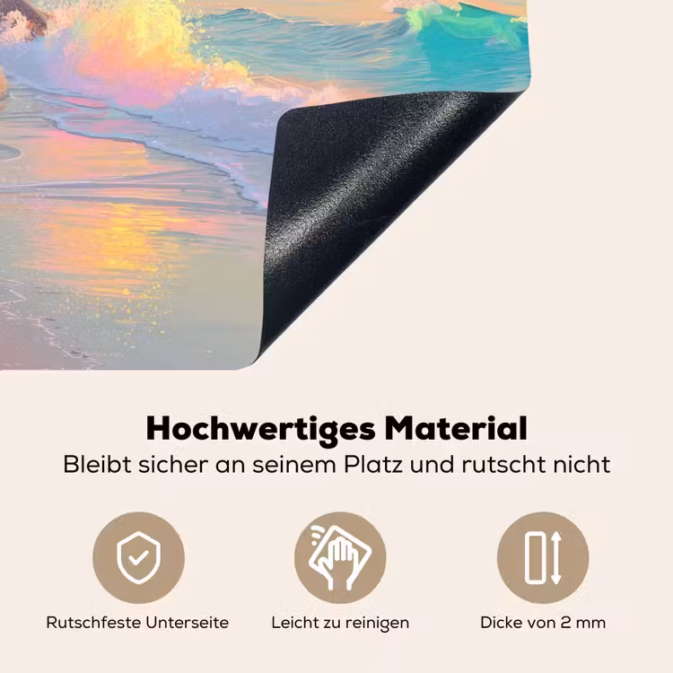 Zomerlicht - Strand - Fonkelende accenten Inductie beschemer met haakjes middel -ky-onderkant-de