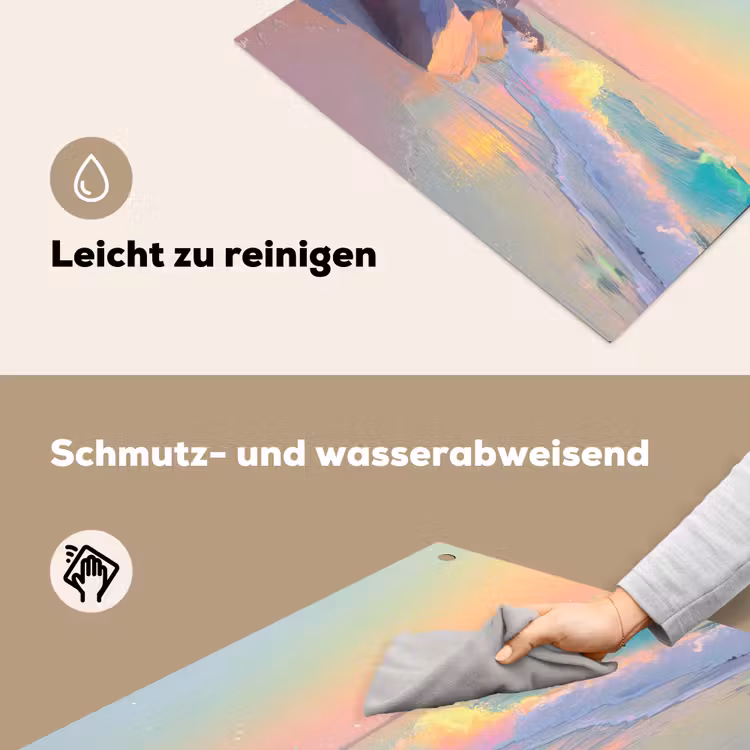 Zomerlicht - Strand - Fonkelende accenten Inductie beschemer met haakjes middel -ky-schoon-de