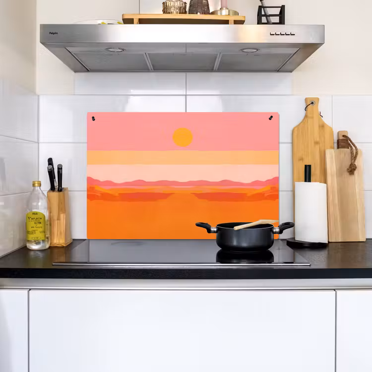 Zon - Abstract - Landschap - Oranje Inductie beschemer met haakjes klein -sfeer2