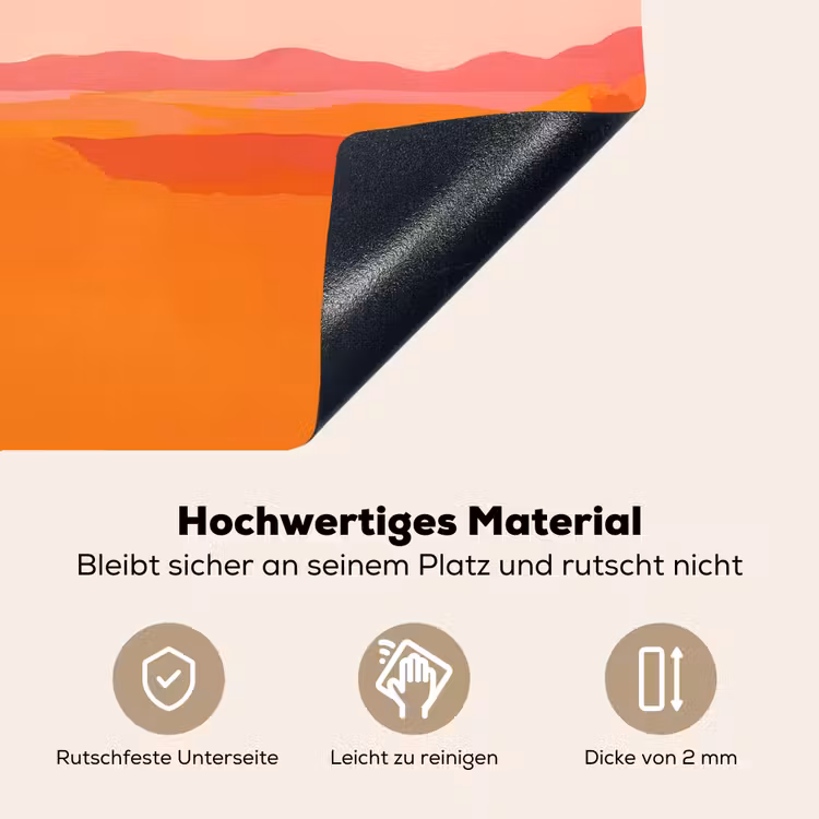 Zon - Abstract - Landschap - Oranje Inductie beschemer met haakjes klein -ky-onderkant-de